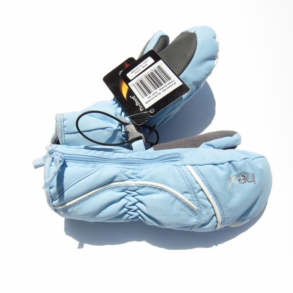 Head Light Blue Kids Mittens Kids w/ Side Zippers - Picture 12 of 13